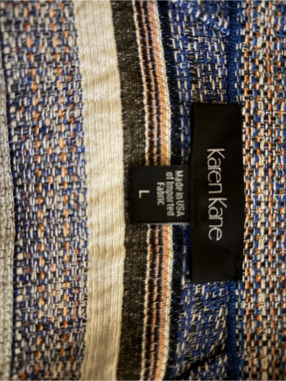 Striped Open-Front Blue and Multi-Color Jacket - Picture 3 of 5